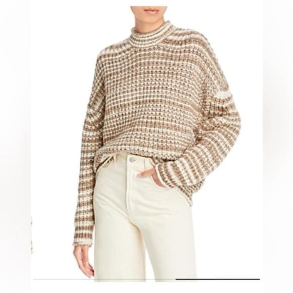 RailsEcho Striped wool alpaca Blend Sweater chunky knit minimalist sz xs - Picture 9 of 9